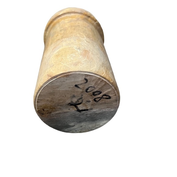 Vintage Neutral Onyx Marble Vase Neutral Cream, Brown And Tan 9" Tall - Picture 6 of 10